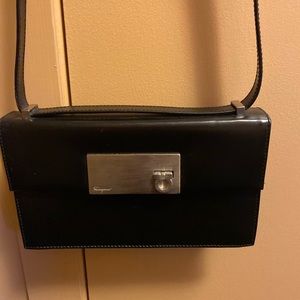 Salvatore ferragamo black ladies bag